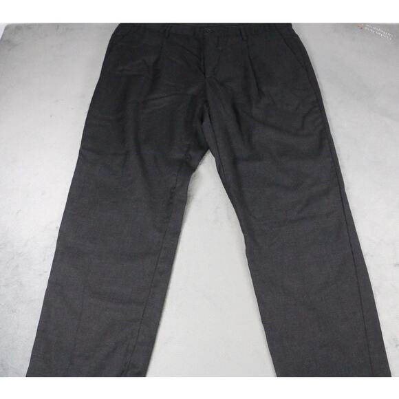 Giorgio Armani Men’s Dress Pants Black Linen Wool Blend Made in Italy Size 56